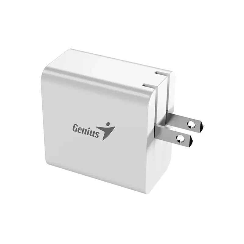 Cargador Genius PD-65AC / GAN De 65W / USB C PD3.0 / USB A QC3.0 / Portatil / Tableta