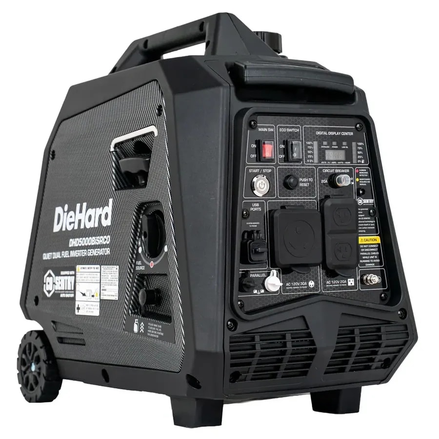 Generador Diehard Dual Fuel Generator Inverter Peak 5000W Rated 4000W With Remote Start CO Alert