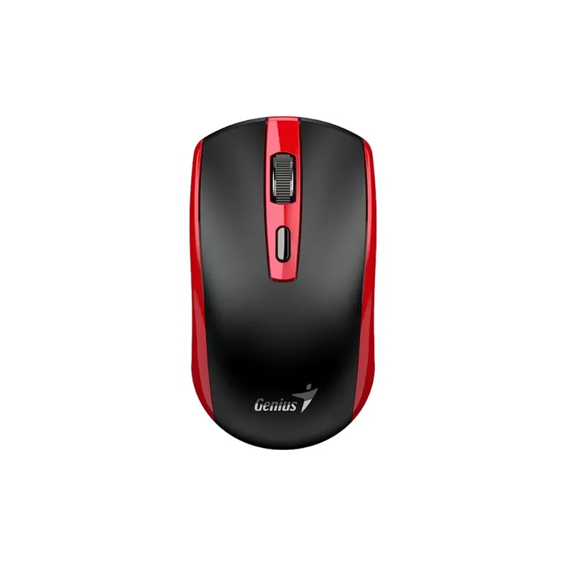 Mouse Genius ECO-8150 Wireless Rojo / Bat. Recargable / AI Copilot / 4 Botones / 1200 DPI / Adap.
