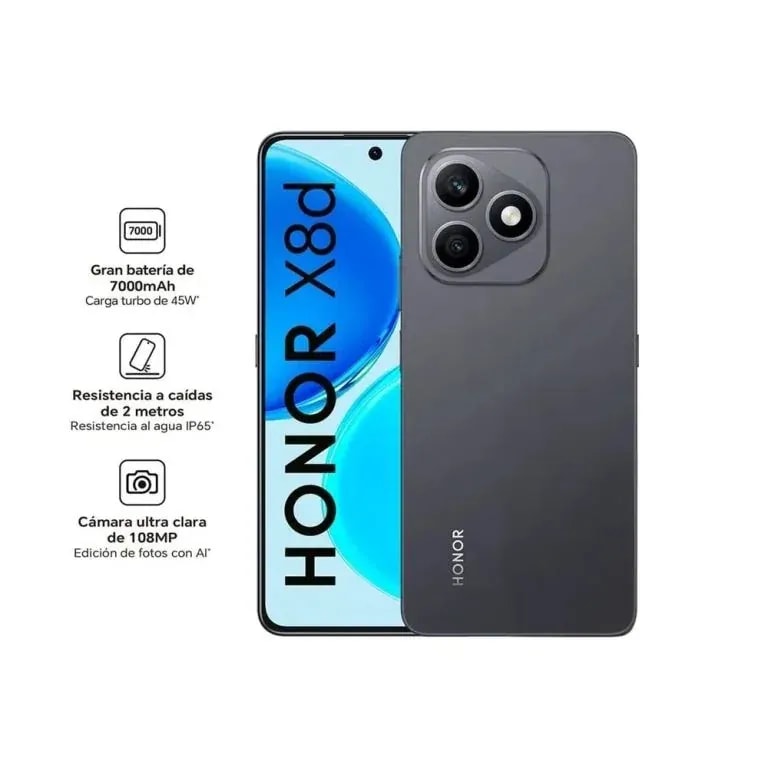 Celular Honor X8D 8GB RAM 256GB alm. 6.77 pulg 108MP Principal 16MP Frontal Gris