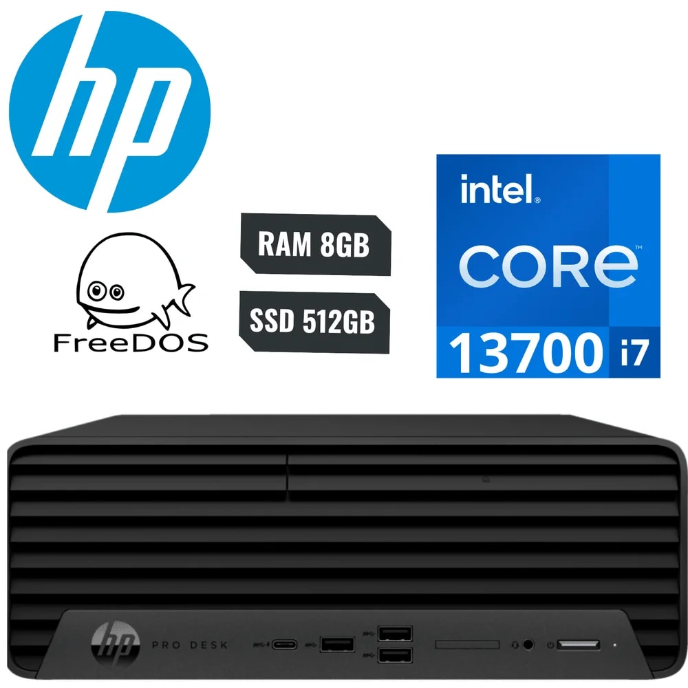 Computador HP 978V3LA#ABM Prodesk 400 G9R SFF I7 13700 8GB DDR4 3200 512GB M.2 SSD Wifi+bt Free DOS