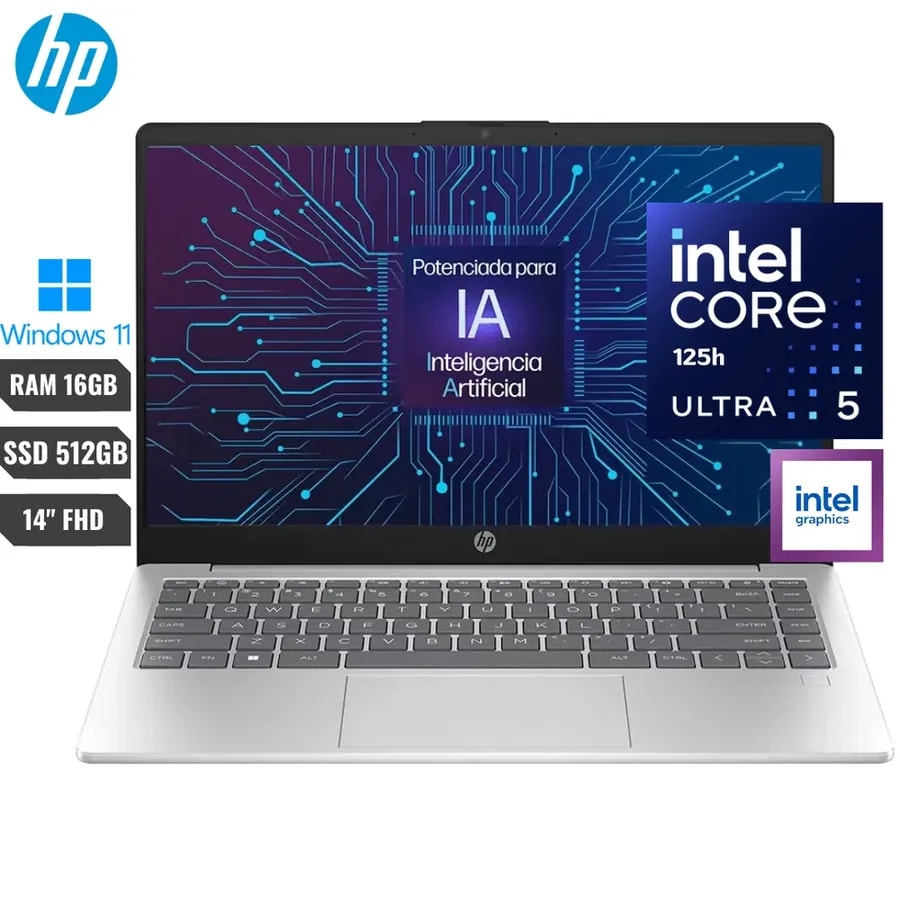 Computador HP Portatil 14-EP1000LA Intel Ultra 5-125H / 16GB RAM / 512GB SSD / PAN 14 FHD / WIN 11