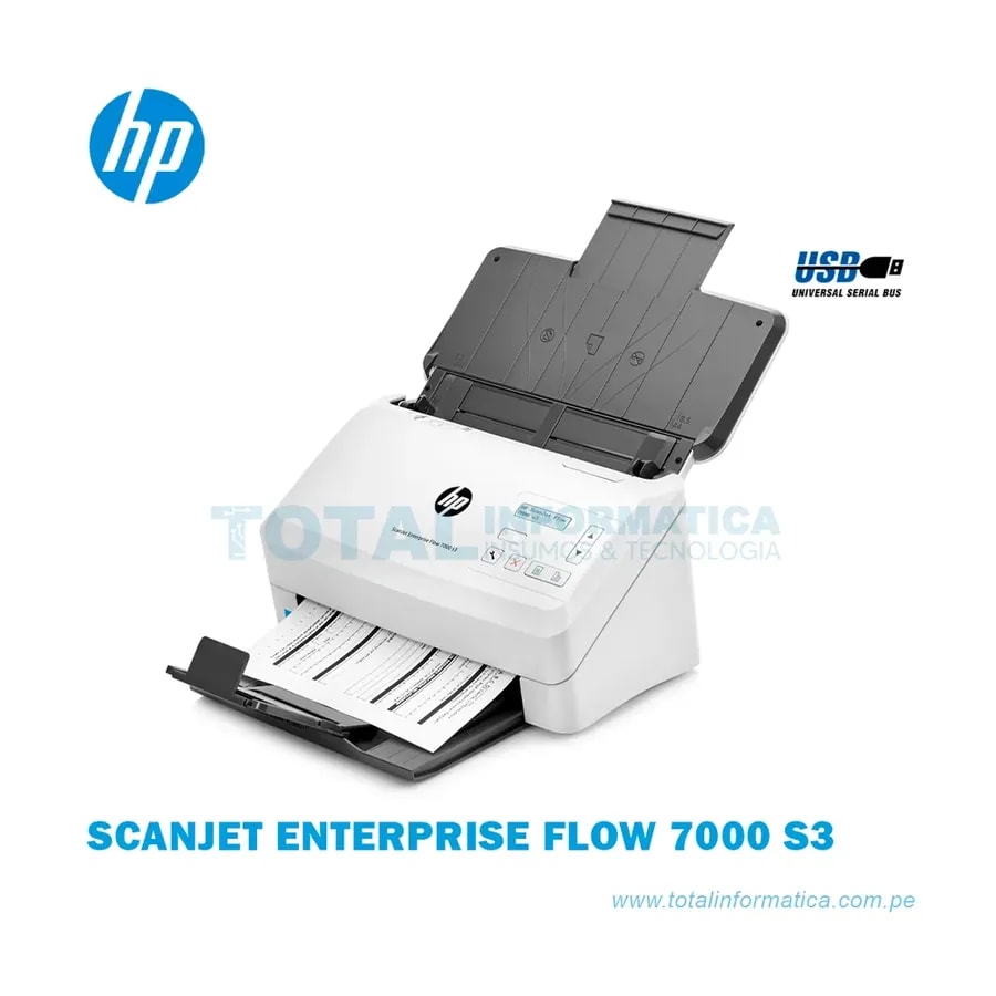 Escaner HP Scanjet Enterprise Flow 7000 S3 Velocidad De Escaneo 75PPM 150 IPM Duplex