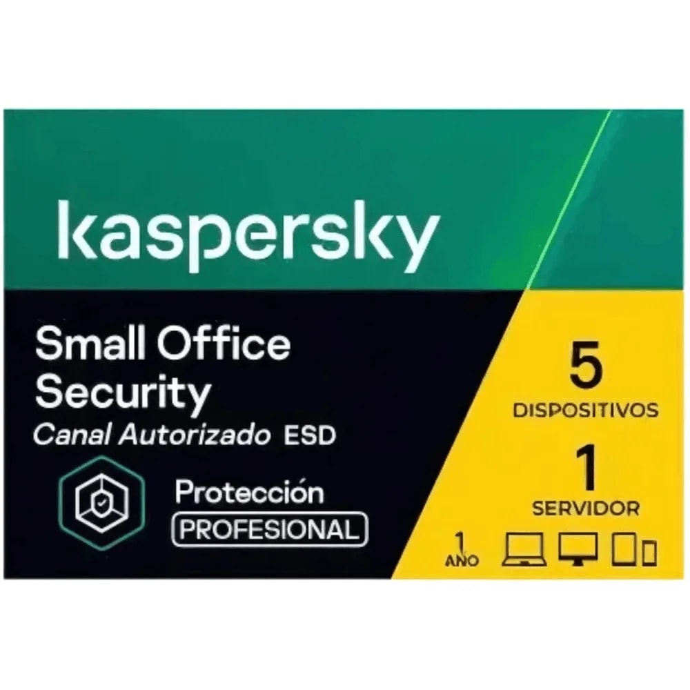 Licencia Kaspersky Small Office Security 8 / 5 Dispositivos / 1 Server / 1 AÑO / Base