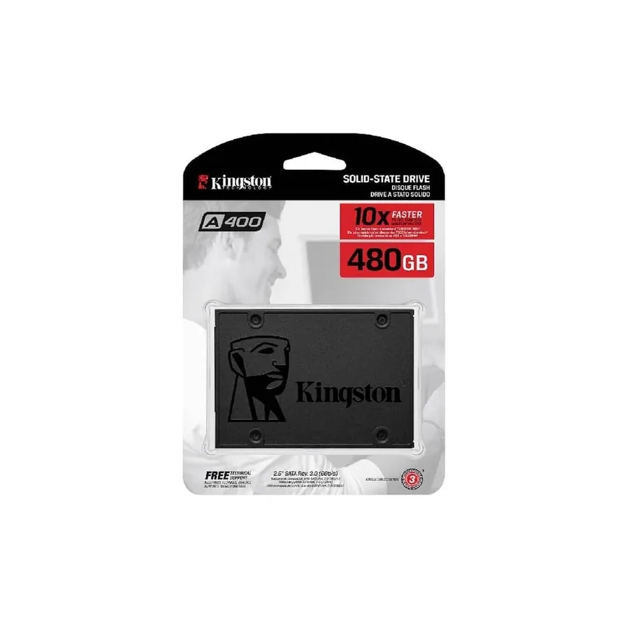 Disco SSD Kingston 2.5 SATA A400 480GB TLC Nand Standalone Drive Read 500MB / S AND Write 450MB / S