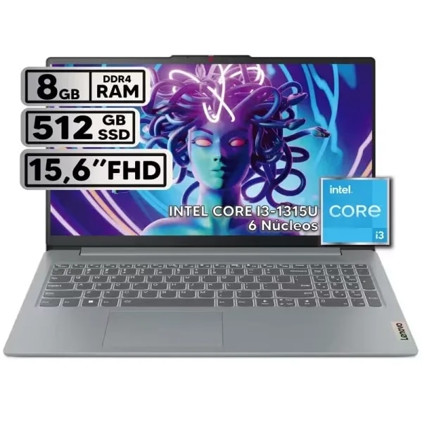 Computador Lenovo Portatil Ideapad Slim 3 15IRU8 Core I3-1315U 8GB / 256GB 15.6 pulg FHD Arctic Grey