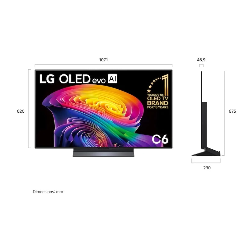 Televisor LG OLED48C6PSA 48 Pulgadas Smart TV OLED 4K UHD HDMI / USB / WIFI / Bluetooth / Thinq AI
