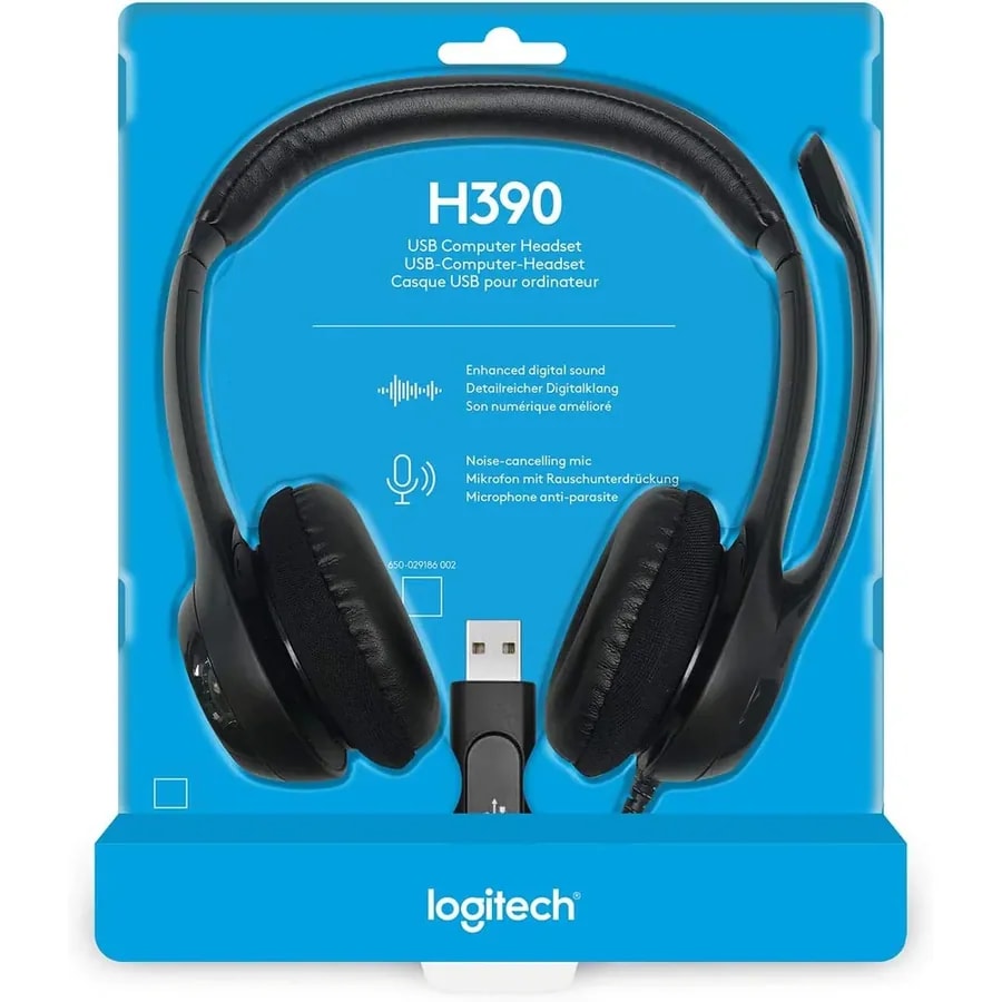 Headsets Logitech H390 / Usb-a / Mic. Cancel. Ruido / Cable 1.9M / 100KHZ