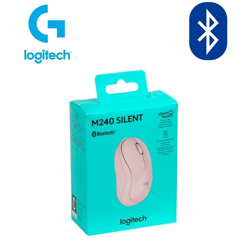 Mouse Logitech M240 / Bluetooth / Silent / 3 Botones / Intrrup.encd-apgdo / Rose