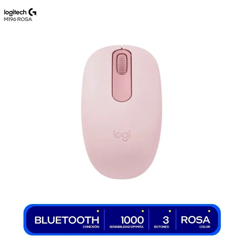 Mouse Logitech M196 / Bluetooth / 3 Botones / Intrrup.encd-apgdo / Rose A-AMR-403