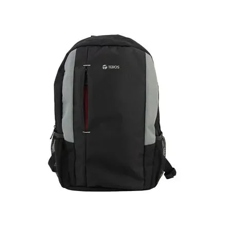 Mochila Teros TE-9040NS Notebook Hasta 15.6 / Poliester Negro Con Gris / Interior Gris