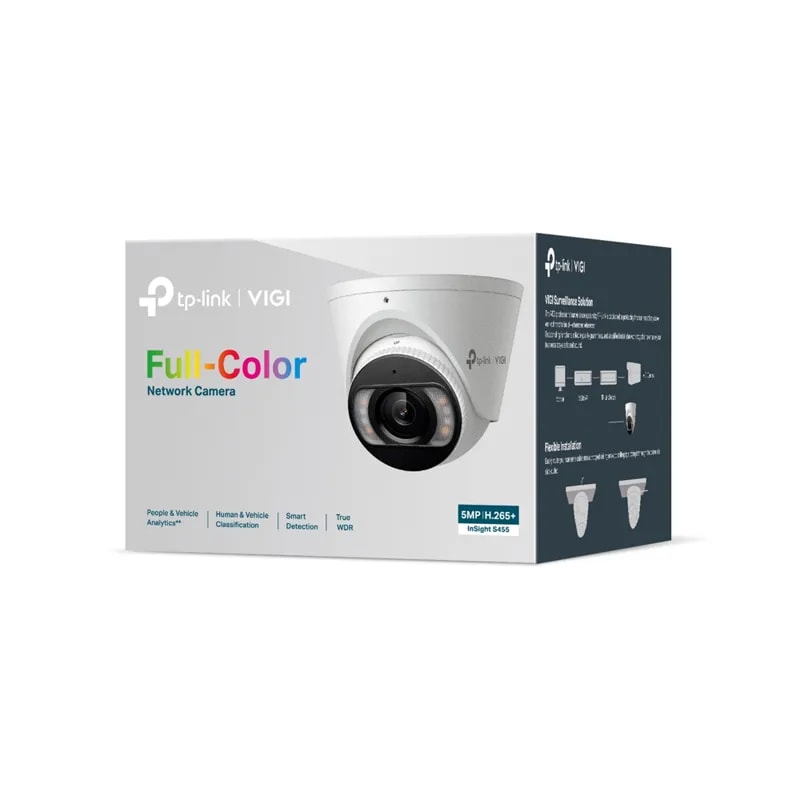 Cámara TP-Link Vigi Insight S455 2.8MM / Full Color / 5MP / Analisis De Personas Y Vehiculos / POE