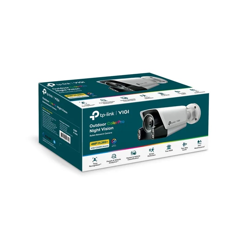Cámara TP-Link Vigi C340S 4MM / Exterior / Color PRO / 4 MP / Analisis De Personas Y Vehiculos /