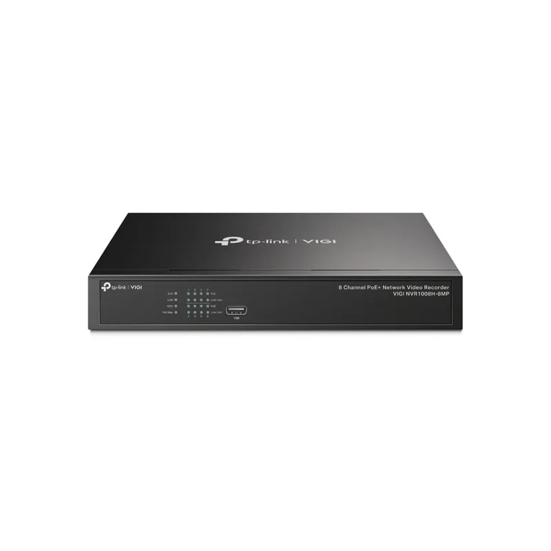 Grabadora TP-Link / Vigi NVR1008H-8MP / 8 Canales POE / H.265 Plus / Onvif / Soporta 1 Disco Hasta