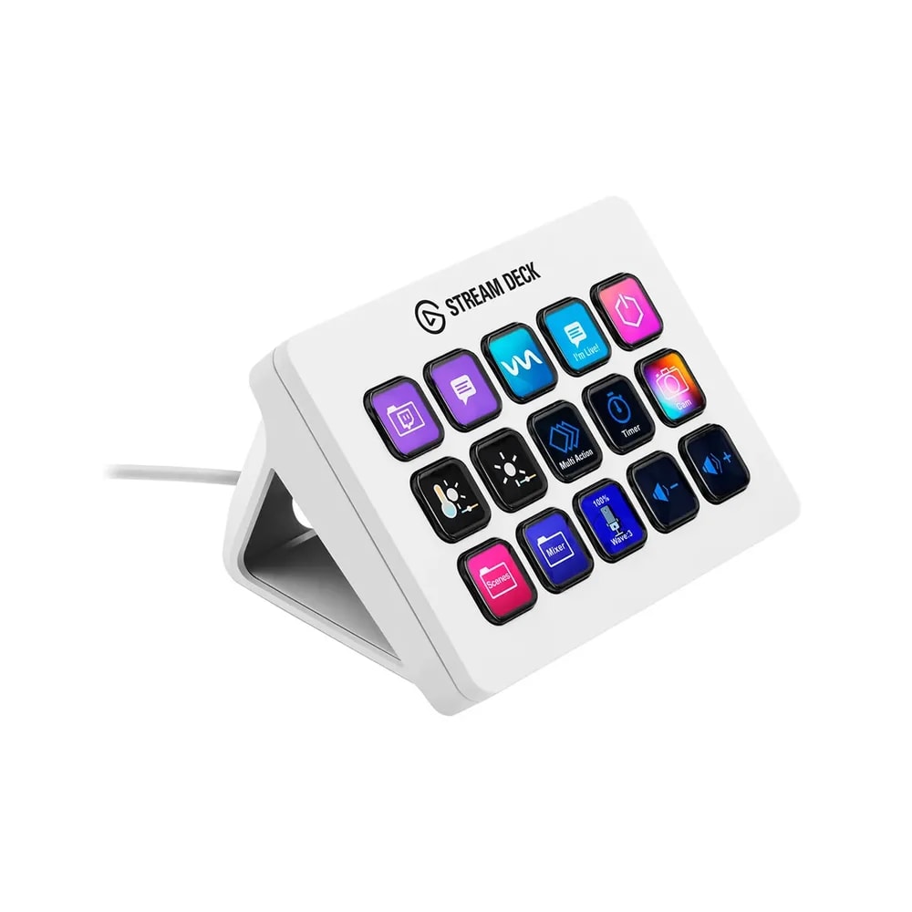 Stream Deck LCD Corsair 15 Teclas Cubiertas De Flujo MK2 White