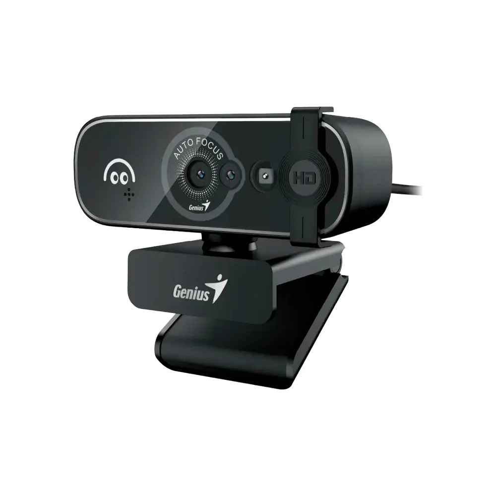 Cámara Genius Facecam Open 1080P FHD Usb-a Usb-c Rec. Facial Con Cubierta De Privacidad Black