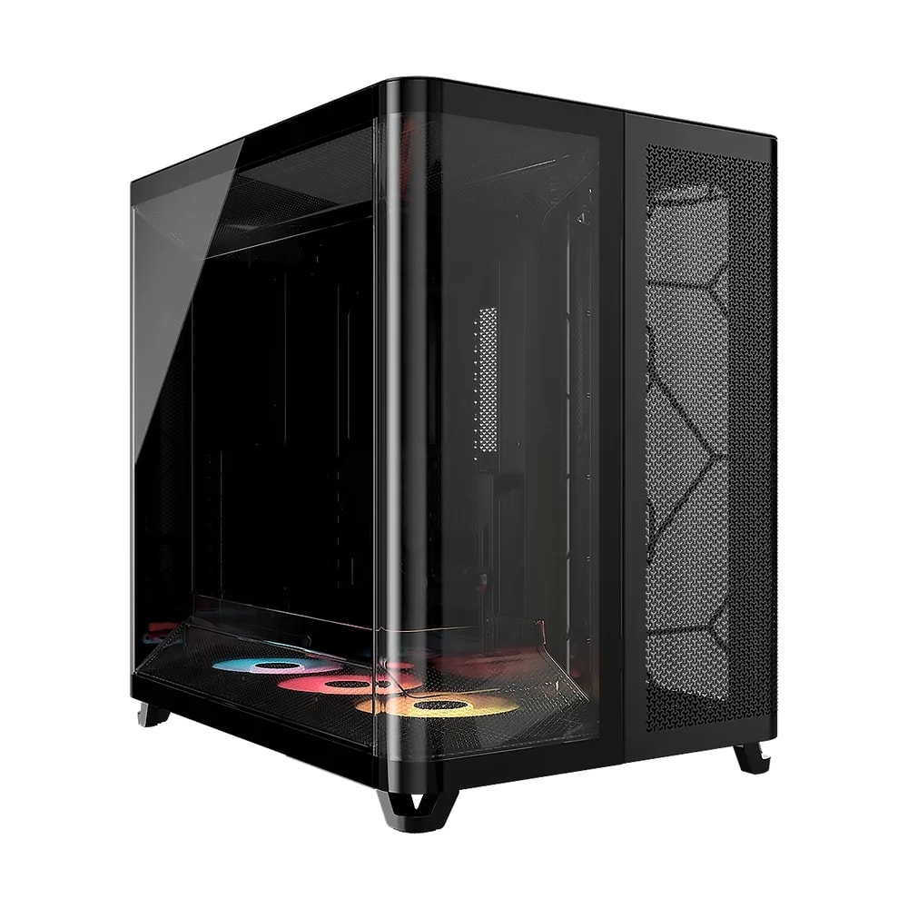 Case Corsair ATX Triple Cámara ARGB AIR 5400 Tempered Glass 2USB3.2 HD-Audio Mid-Tower Black