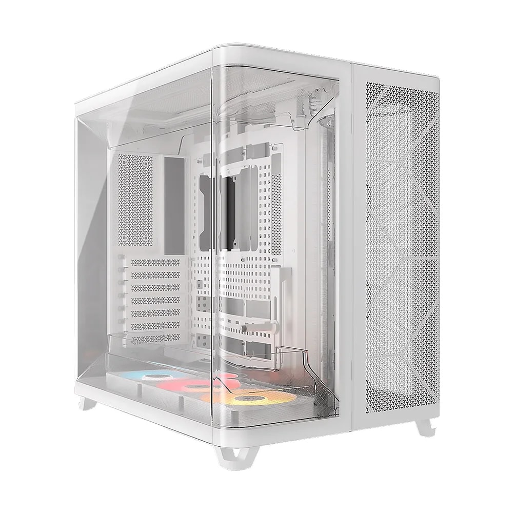 Case Corsair ATX Triple Cámara ARGB AIR 5400 Tempered Glass 2USB3.2 HD-Audio Mid-Tower White
