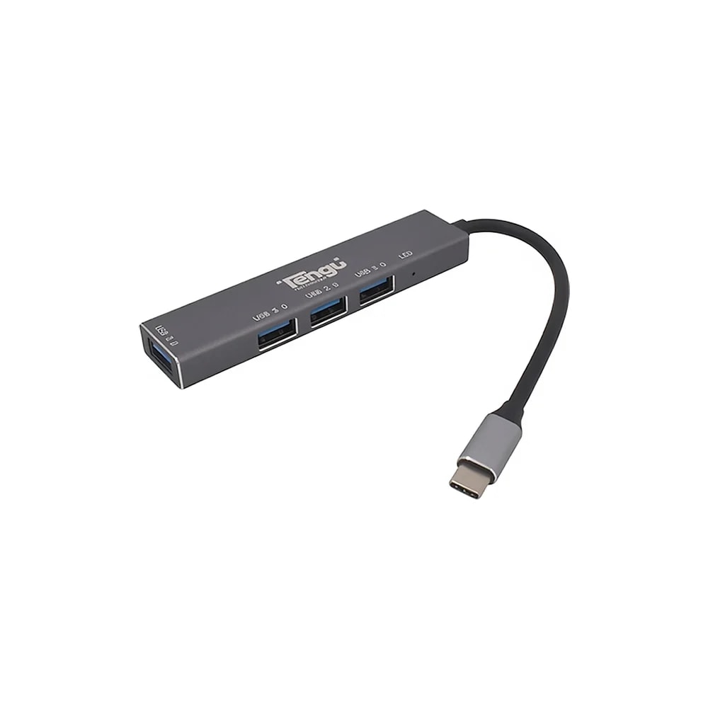HUB Tengu T-304 Usb-c to 4Puertos USB 3.0 5Gbps Silver