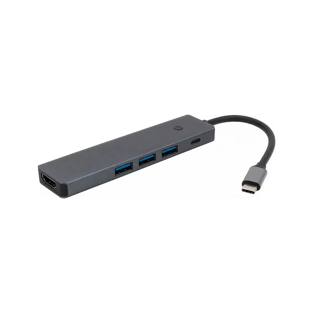 HUB AP-73 5 In1 Usb-c to Usb-c 3xUSB-3.0 HDMI-4K Silver