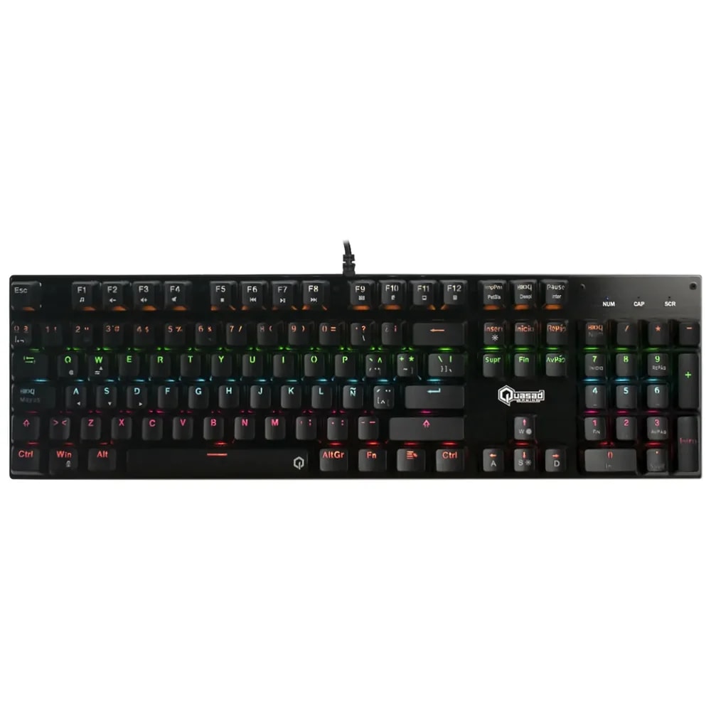 Teclado Quasad QKM-G80 Mecanico Full Size Lighting 9LIGHT Modes Scrolling Wires Usb-a Negro