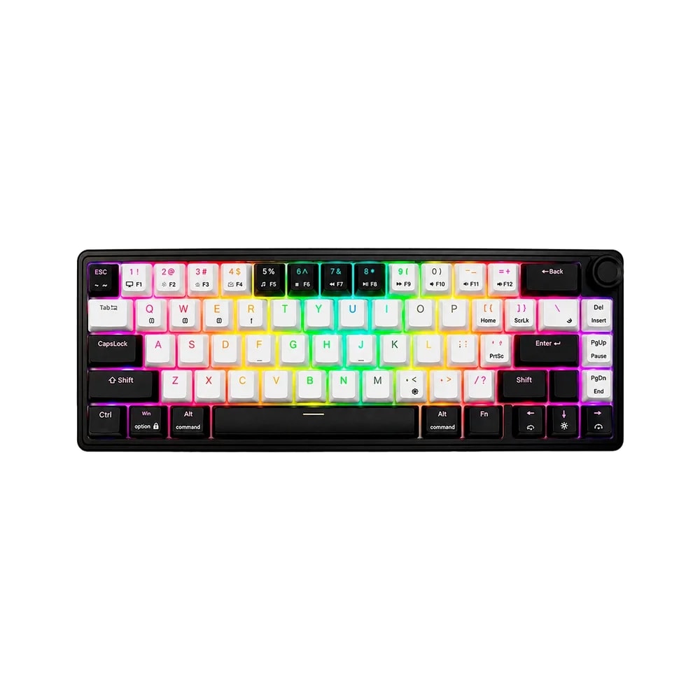 Teclado Mecanico EX65 Tengu RGB Okami Blanco Negro Switch Rojo Wi-fi Gamer