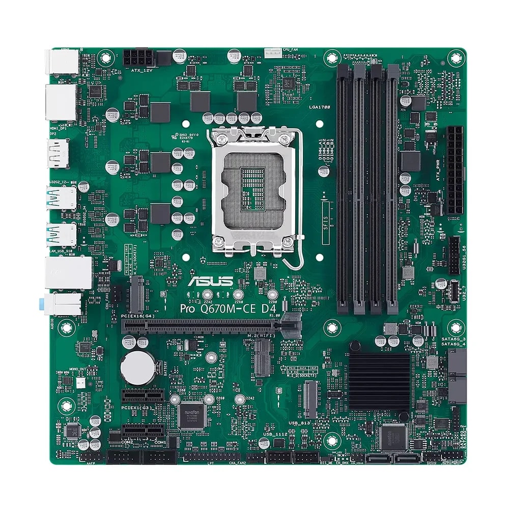 Mainboard ASUS PRO Q670M-CE D4-CSM 13VA-12VA LGA1700 4DDR4-3200 2DP HDMI 2M.2 6USB PCIE4.0 Matx