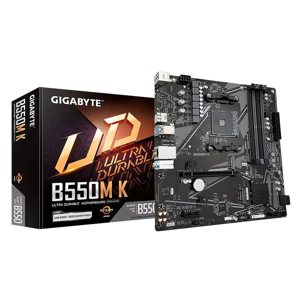 Mainboard Gigabyte B550M-K AMD AM4 Ryzen 5000 4DDR4-3200 M.2DP HDMI PCIE4.0 mATX