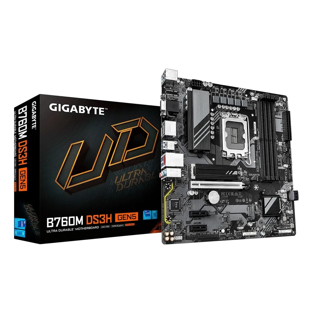 Mainboard Gigabyte B760M DS3H GEN 5 14th LGA1700 DDR5 HDMI 2DP 2M.2 USB3.2 PCIe5.0 mATX