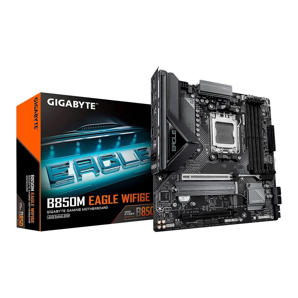 Mainboard Gigabyte B850M Eagle WF6E AM5 AMD Ryzen 9000 DDR5-5200 HDMI 2DP 2M.2 6USB PCIe 5.0 mATX