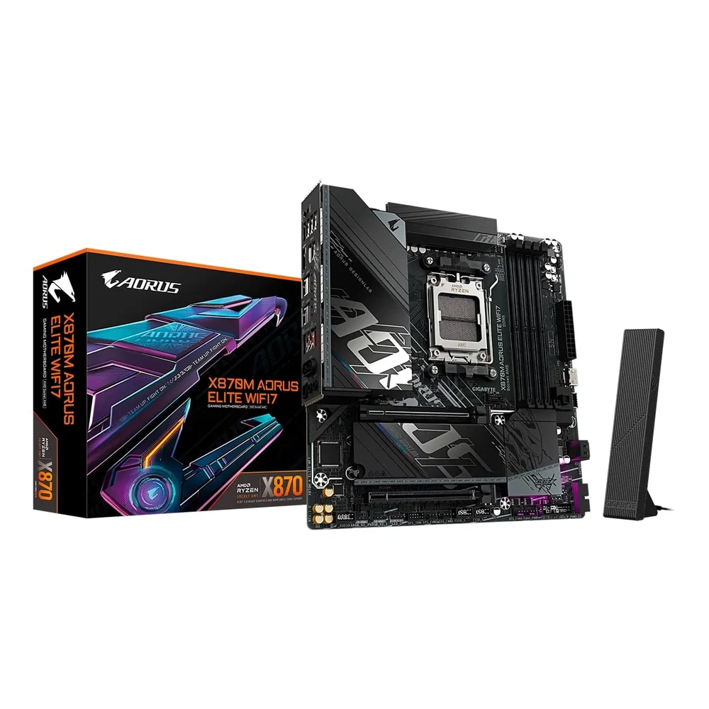 Mainboard Gigabyte X870M Aorus Elite WIFI7 AMD5 Ryzen 7000-9000 4DDR5 WIFI BT HDMI 2M.2 USB3.2 mATX