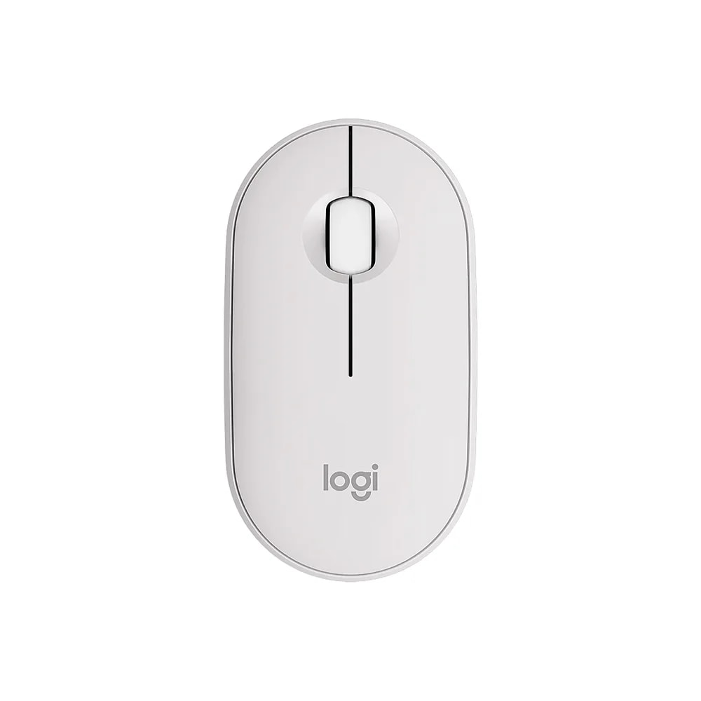 Mouse Logitech M350S Pebble 2 Blanco Silencioso Minimalista Bluetooh Multidispositivo 4000DPI