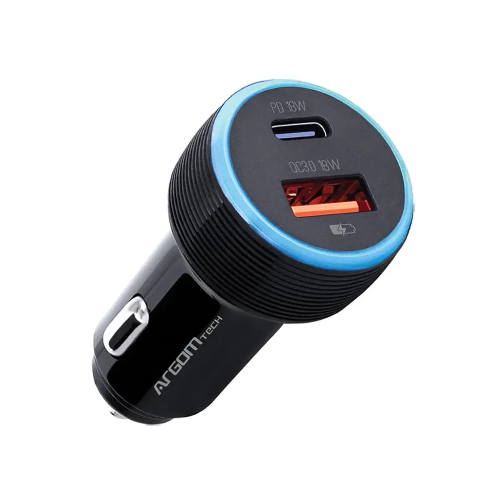CAR Charger Argom Force C1 38W PD Type-c - USB Black