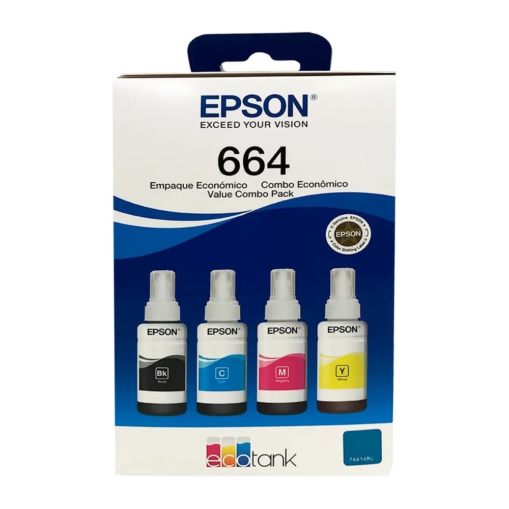 KIT Botellas Epson T664520 4 Colores Black-cyan-magenta-yellow