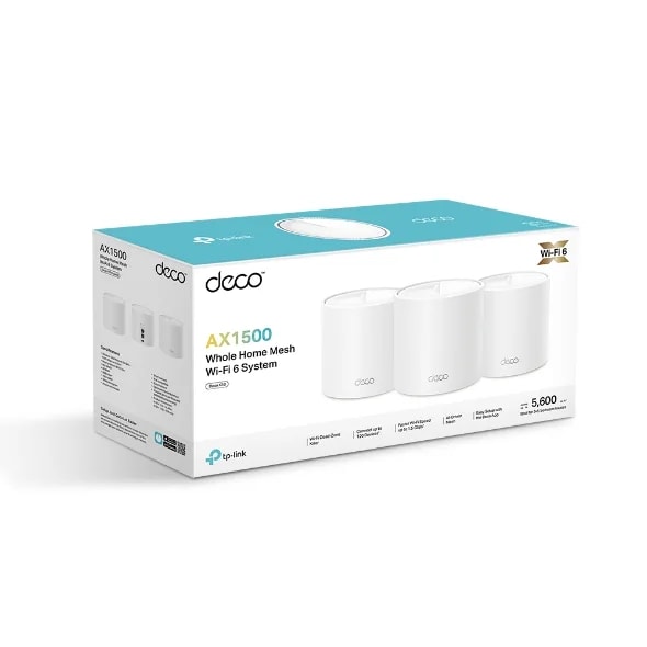 Deco Tp-link X10 WIFI 6 Mesh WIFI AX1500 FOR Home 3 Pack 1500Mbs Blanco
