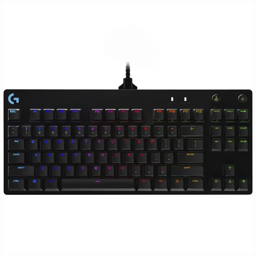 Teclado Logitech Gamer G PRO RGB Mecanico GX Azul Wired Negro