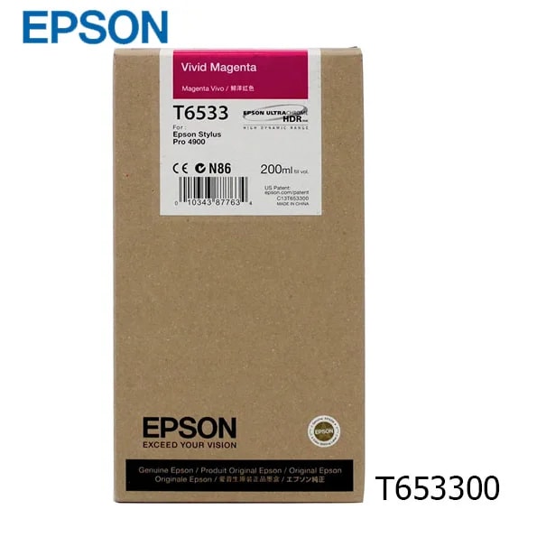 Cartucho Epson T653300 Stylus PRO 4900 Vivid Magenta 200ML