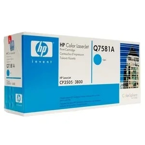 Toner HP Laserjet 3505-3800 Cian Q7581A