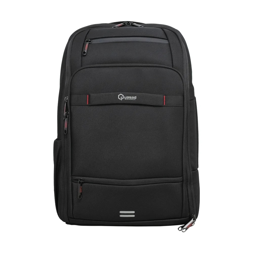 Mochila Notebook Quasad QXB-ElitePack Nylon 15.6INC. Negro Filos Rojos