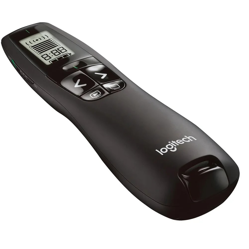 Puntero Logitech Profesional R800 Negro Lcd-usb-plug AND Play-luz Verde-radio 30 Metros