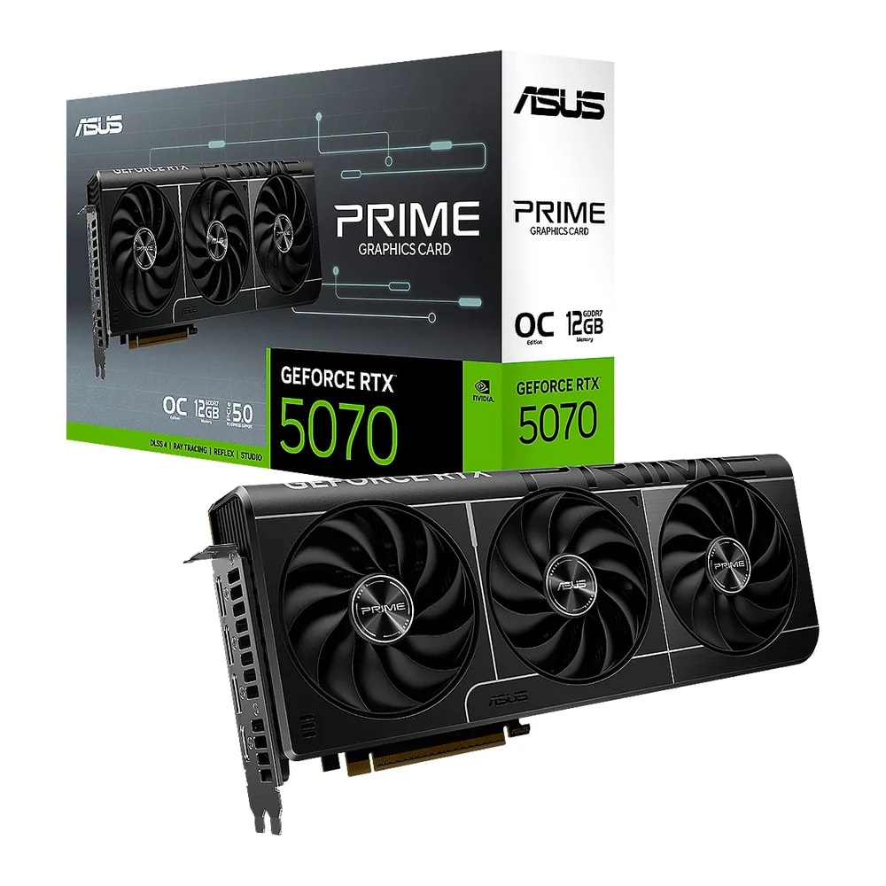 Tarjeta De Video ASUS Prime GeForce RTX-5070 12GB OC Edition GDDR7 192BIT HDMI 3DP 3Vent PCIe 5.0