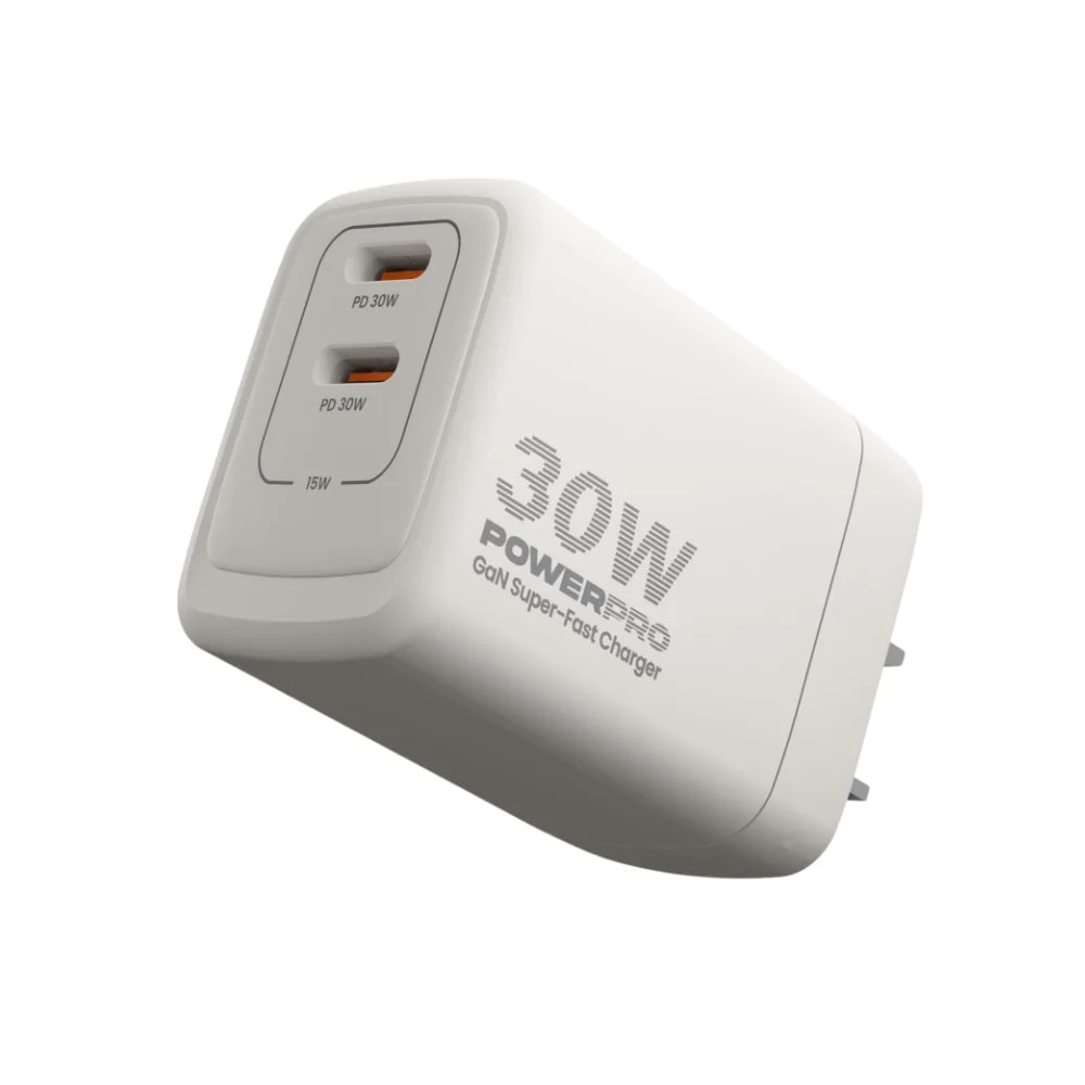 Cargador de pared Unno Tekno PW5064WT 2 USB tipo C PD30W