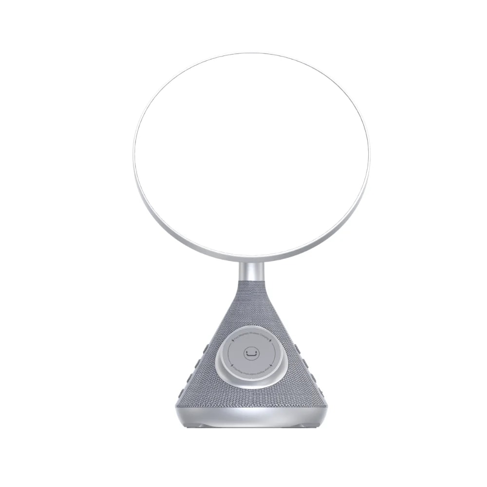 Espejo de tocador Unno Tekno SP9229GY DivaGlow con cargador inalámbrico para celular y parlante