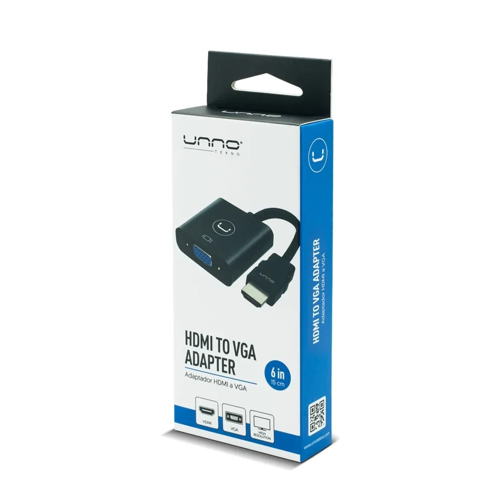 Adaptador Unno Tekno AD4202BK HDMI a VGA