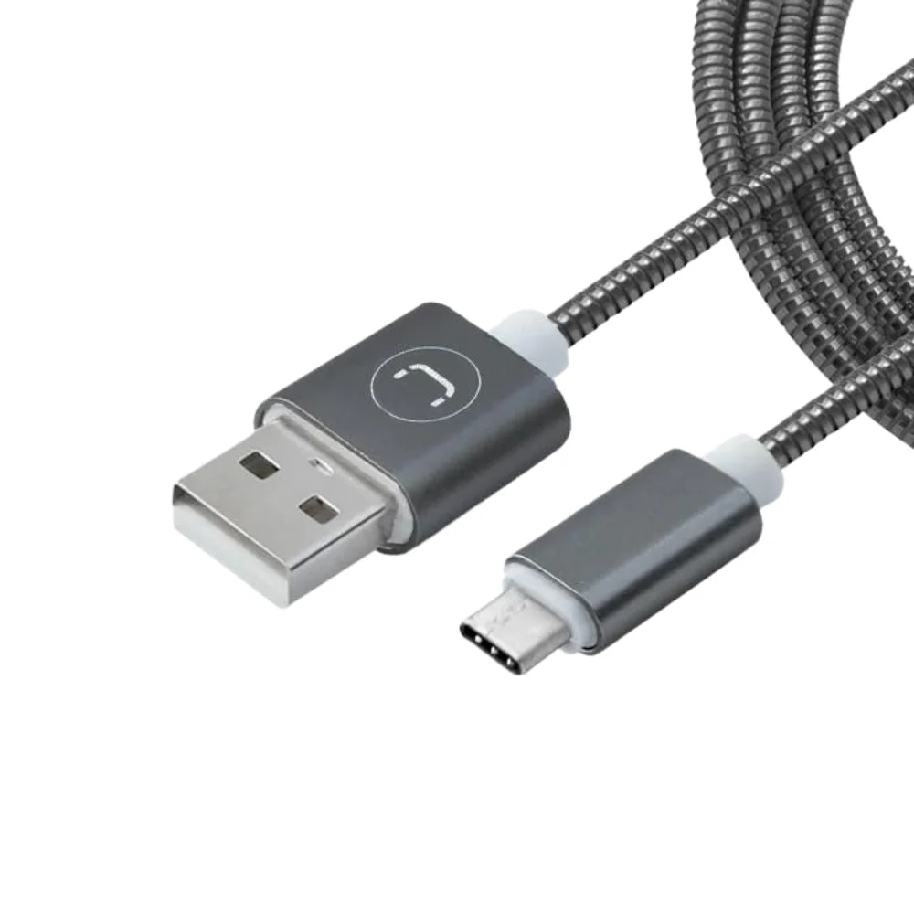 Cable Unno Tekno CB4063GY tipo C 1.5 metros metálico
