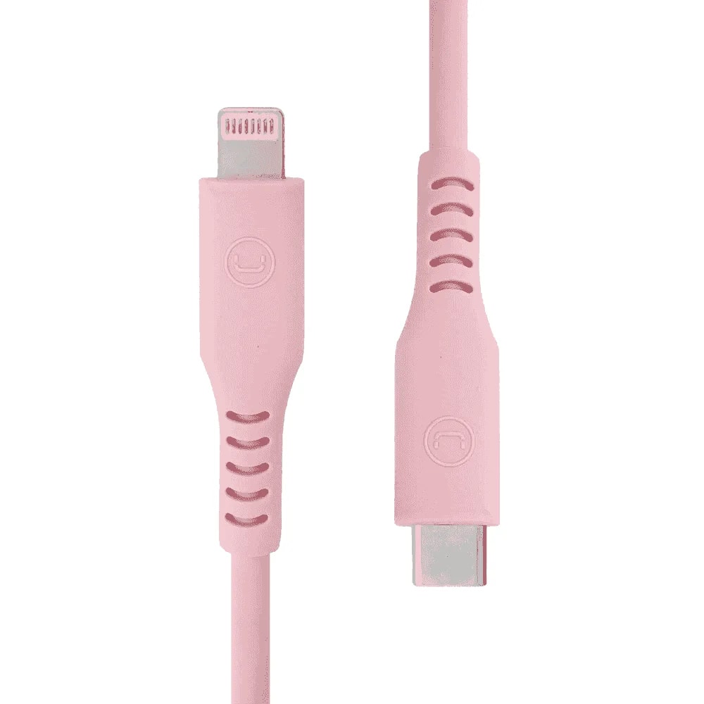 Cable Unno tekno CB4074PK USB tipo C a lightning 1.5 metros / 5ft PD20W rosado