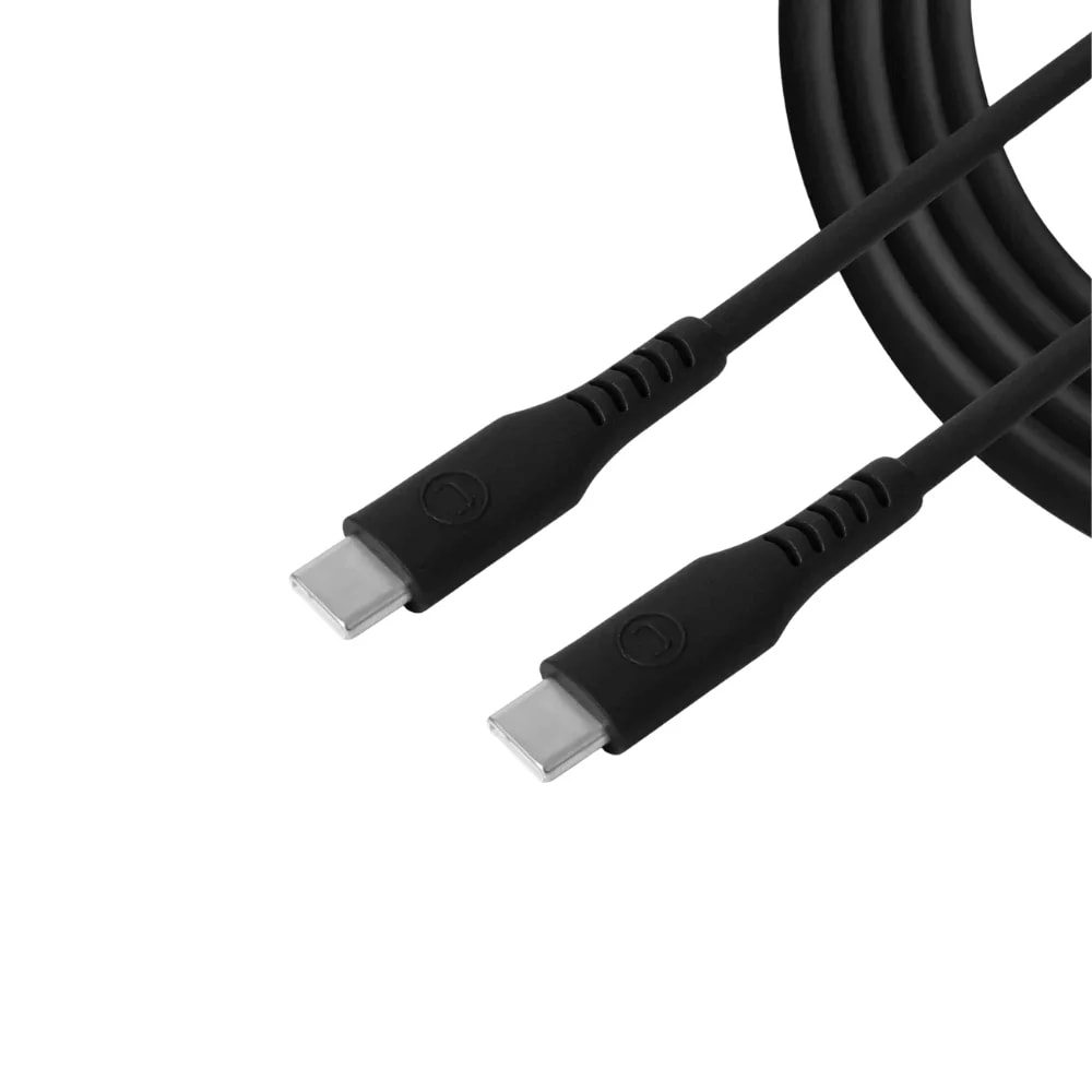 Cable Unno tekno de silicón CB4075BK USB tipo C a USB tipo C 1.5m / 5ft PD65W negro