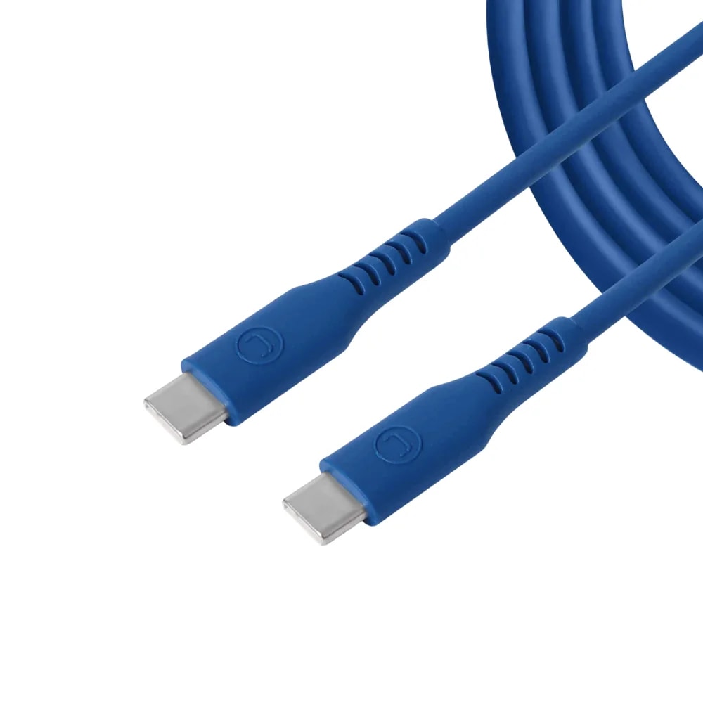 Cable Unno tekno de silicón CB4075BL USB tipo C a USB tipo C 1.5m / 5ft PD65W azul