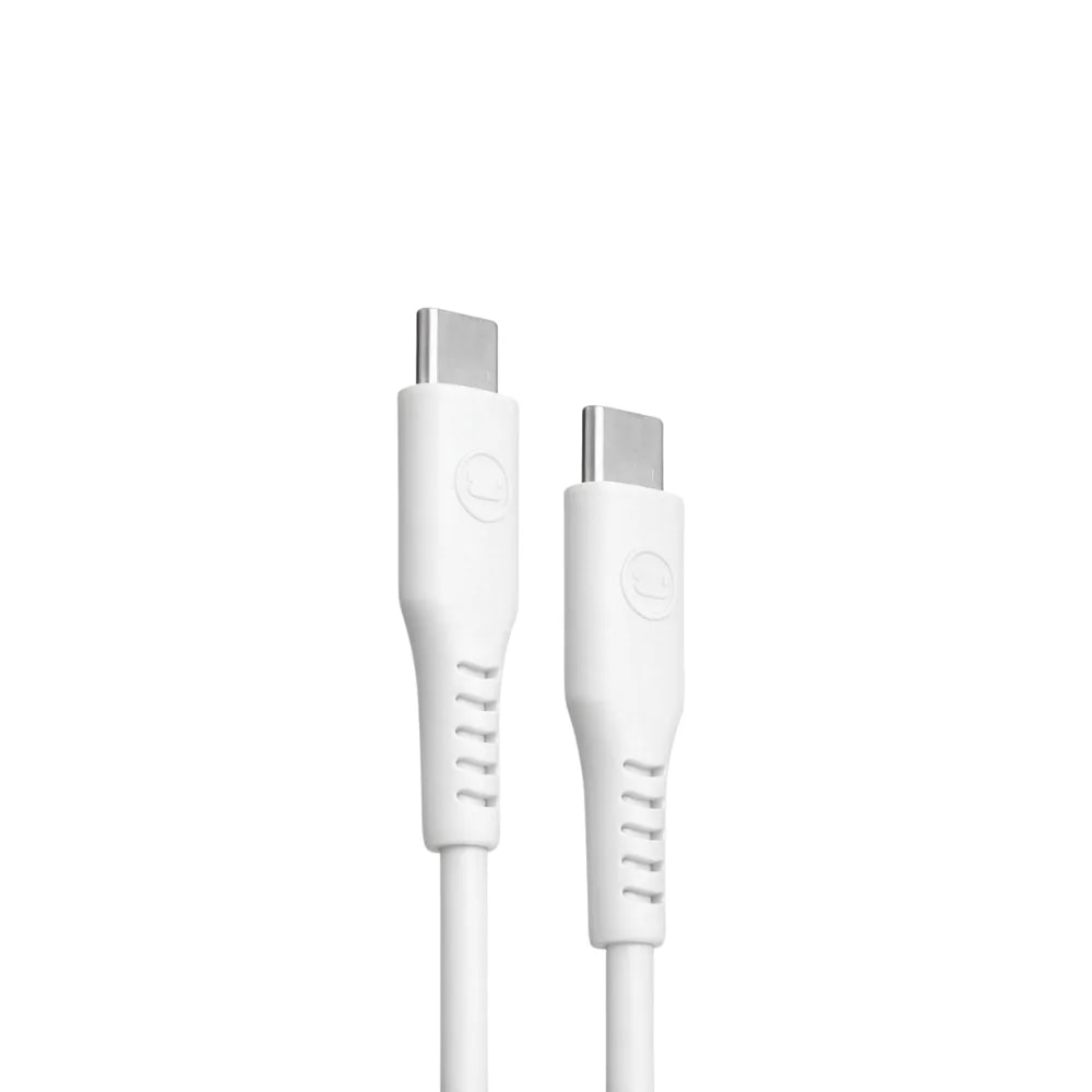 Cable Unno tekno de silicón CB4075WT USB tipo C a USB tipo C 1.5m / 5ft PD65W blanco