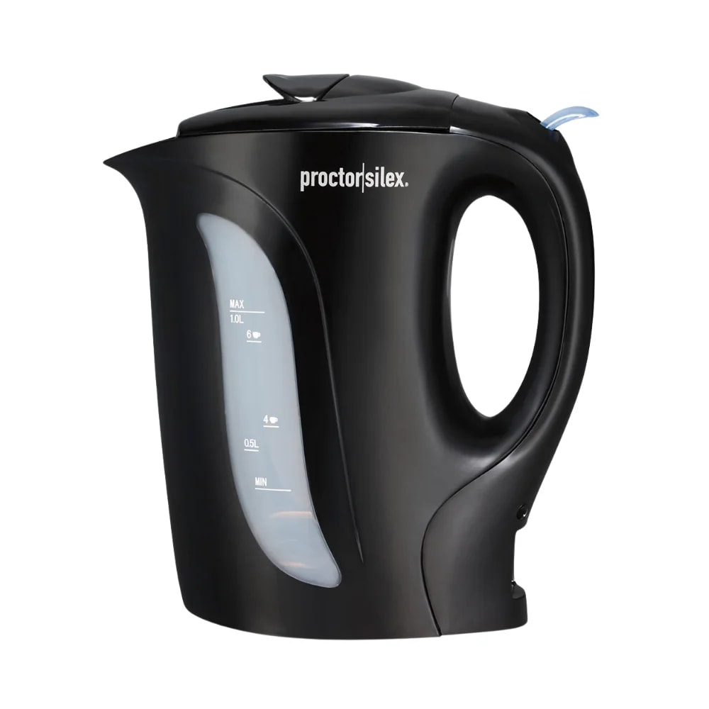 Hervidor de agua eléctrico Proctor Silex by Hamilton Beach K2071PS capacidad de 1 litro negro